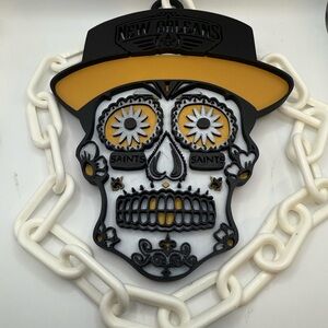 NFL New Orleans “ Sugar Skull” Saints Fan Chain Necklace